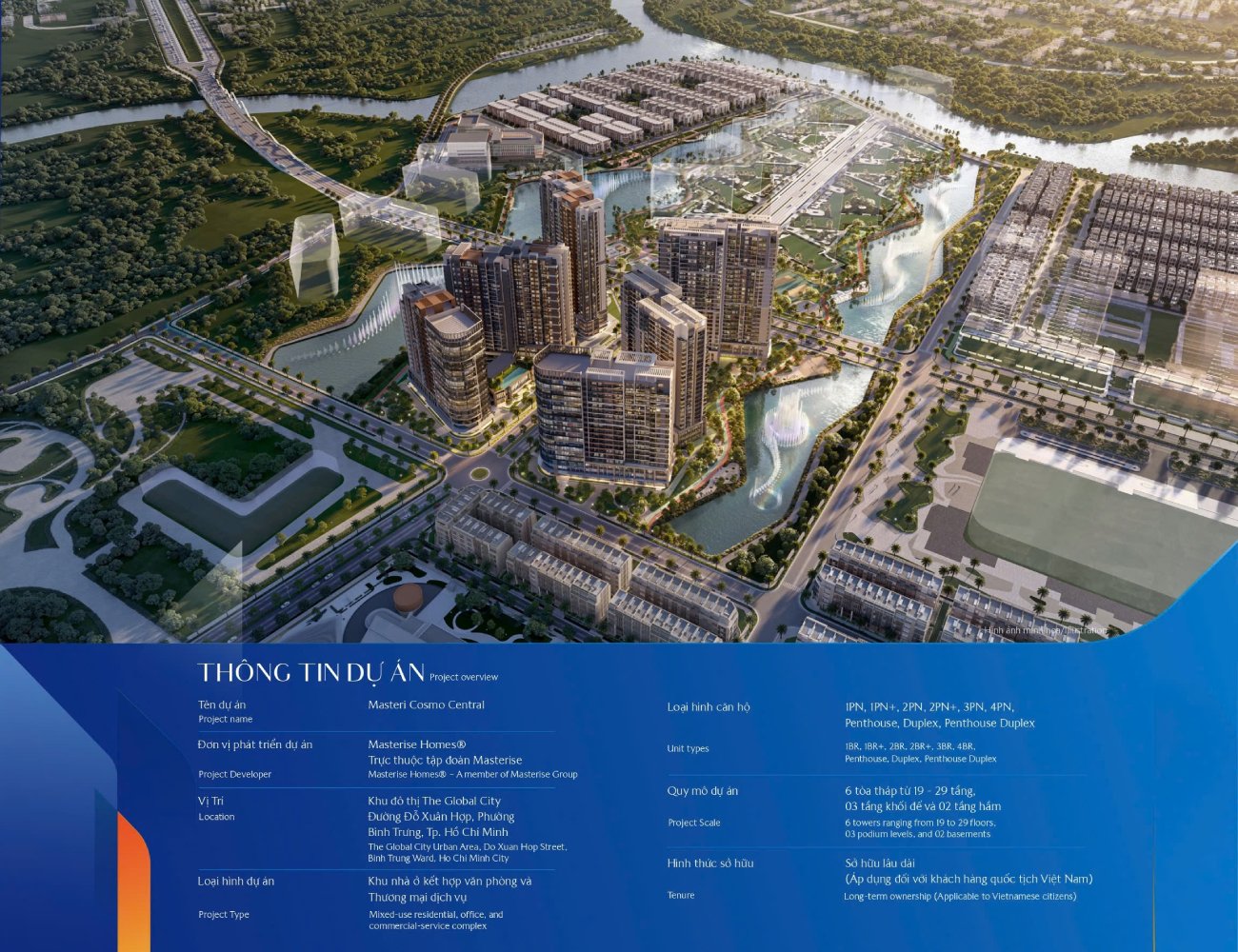 Bảng thông tin dự án Masteri Cosmo Central The Global City 2026